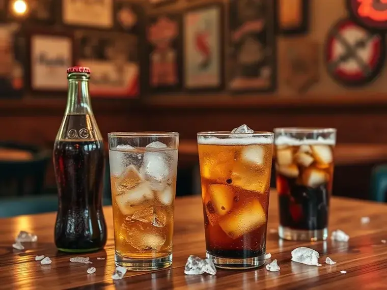 Bebidas geladas servidas com gelo